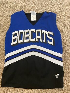 Varsity Bobcats Blue and Black Cheer Top